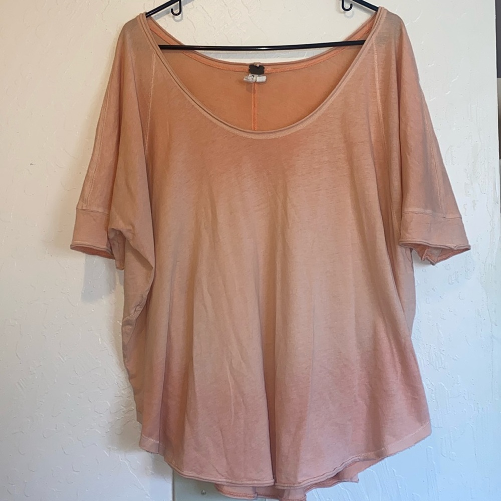 Free People oversized t-shirt peach ombré size S